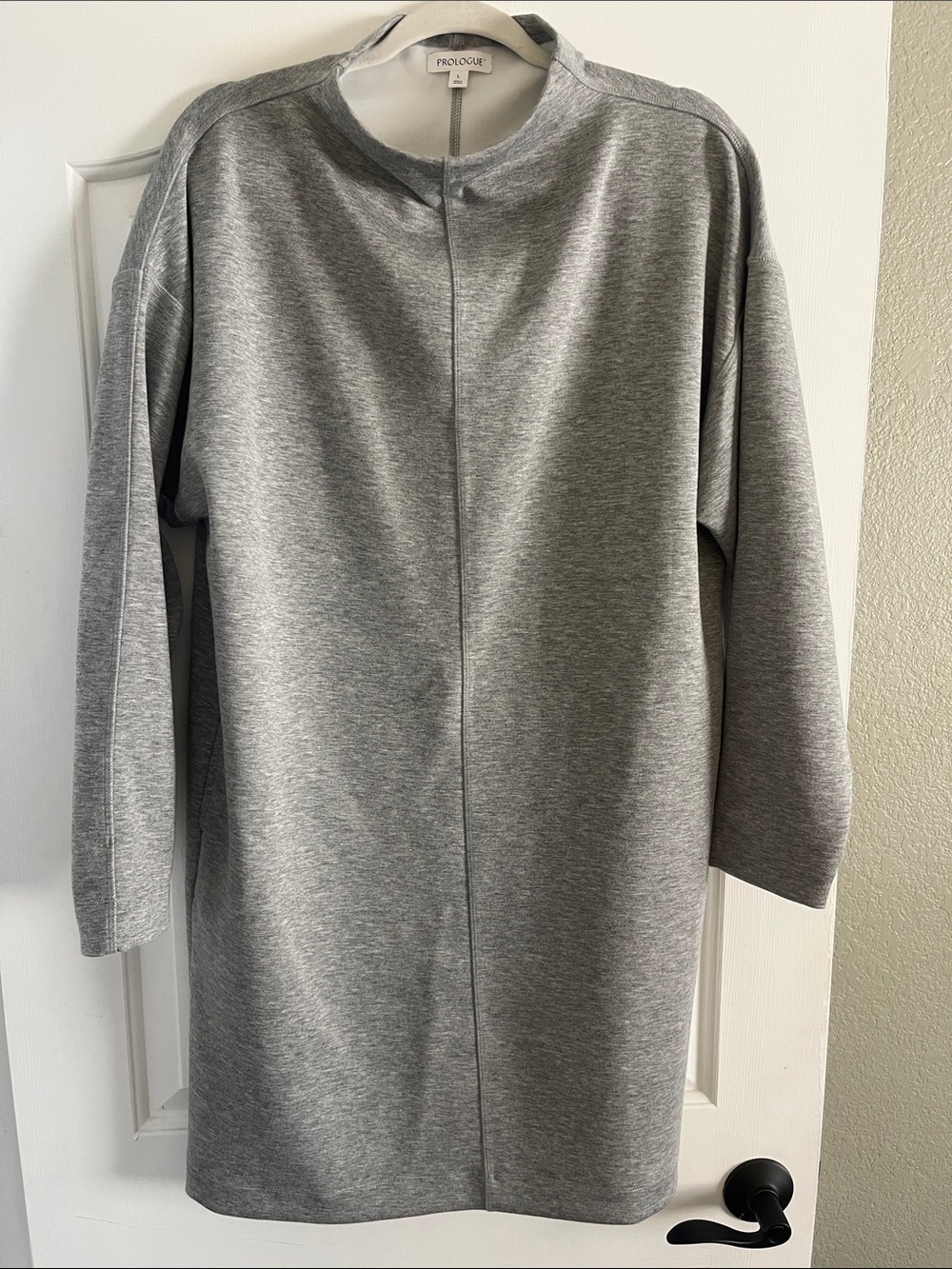 Prologue Light Grey Minimalist Mock neck Dress
